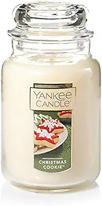 Yankee Candle Christmas Cookie Scented, Classic 22oz Large Jar Single Wick Candle, Over 110 Hours of Burn Time | Holiday Gifts for All