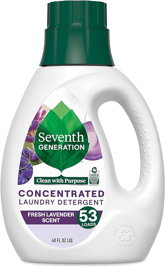 Seventh Generation Concentrated Laundry Detergent Liquid Free & Clear Fragrance Free 40 oz